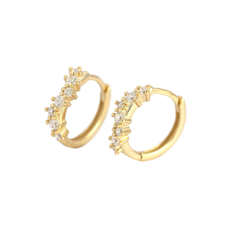 Casual Geometry CZ Waves 925 Sterling Silver Hoop Earrings